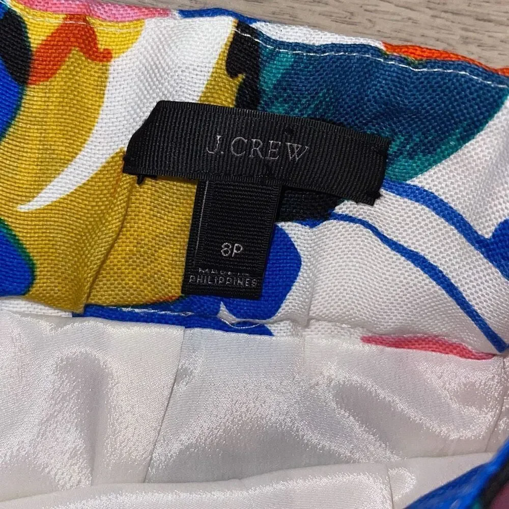 J.Crew Pintucked Midi‎ Skirt Lined  Morning Floral Size 8P - Picture 9 of 12